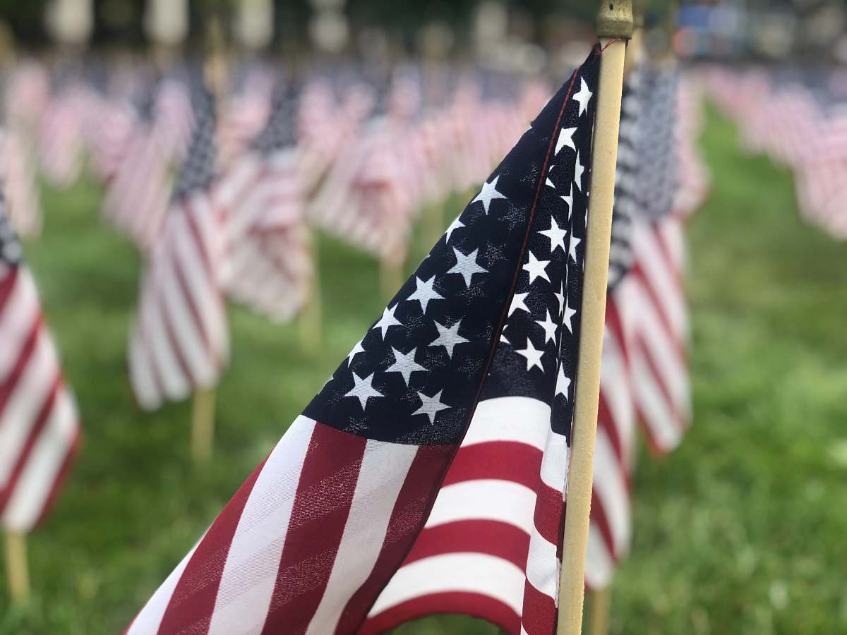 american flag macro photography of U.S.A flag lot waving symbol